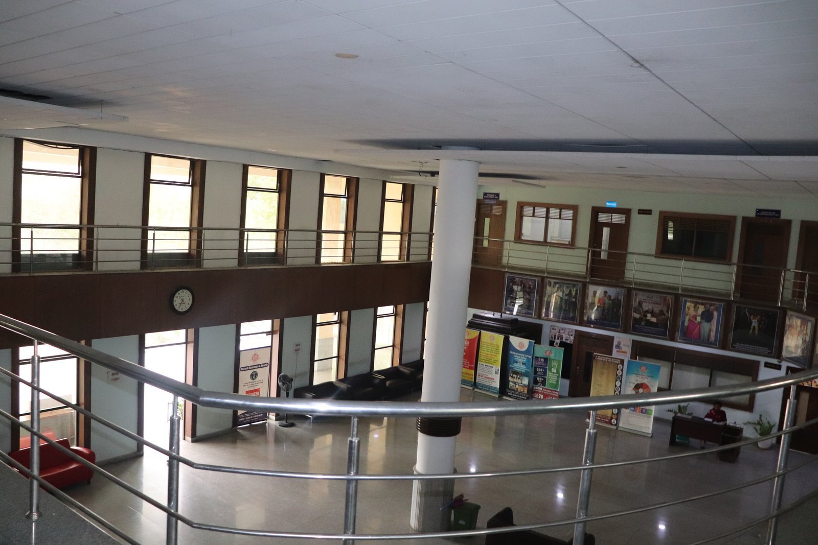 The atrium of an academic block on campus